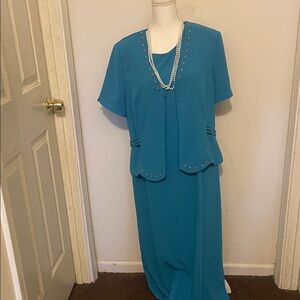 Sag Harbor Teal Dress with Jacket